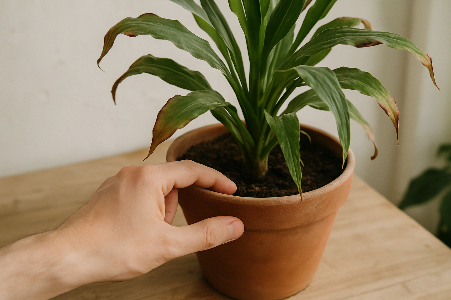 Premiers secours en cas de feuilles brunes et bords desséchés