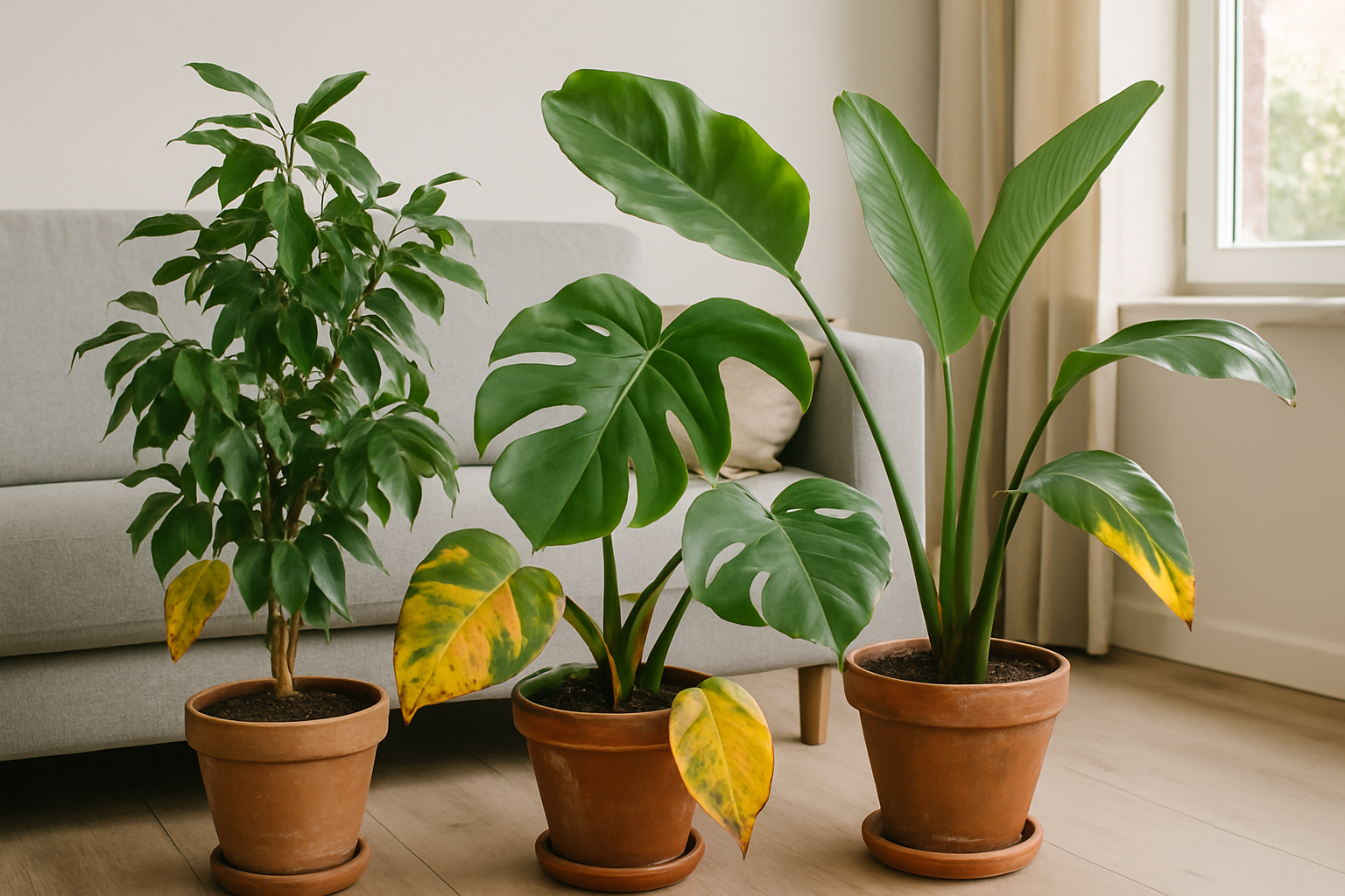 Feuilles jaunes chez les plantes d’intérieur : exemples