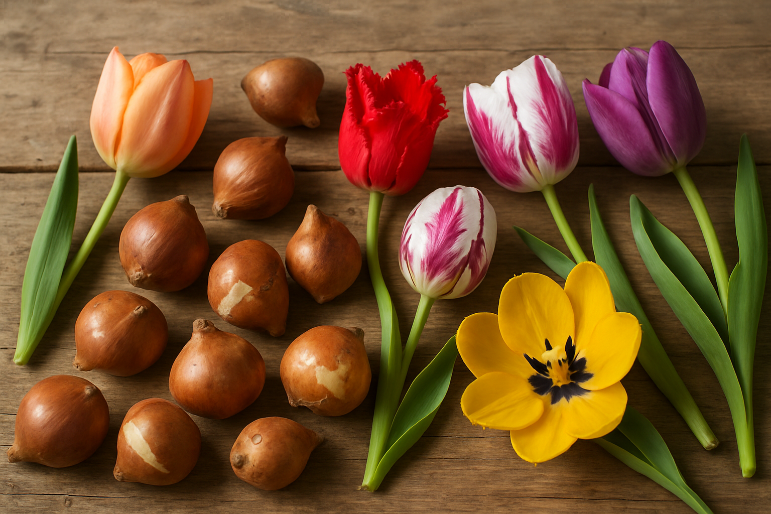 Varietes de Bulbes de tulipes : especes populaires et differences